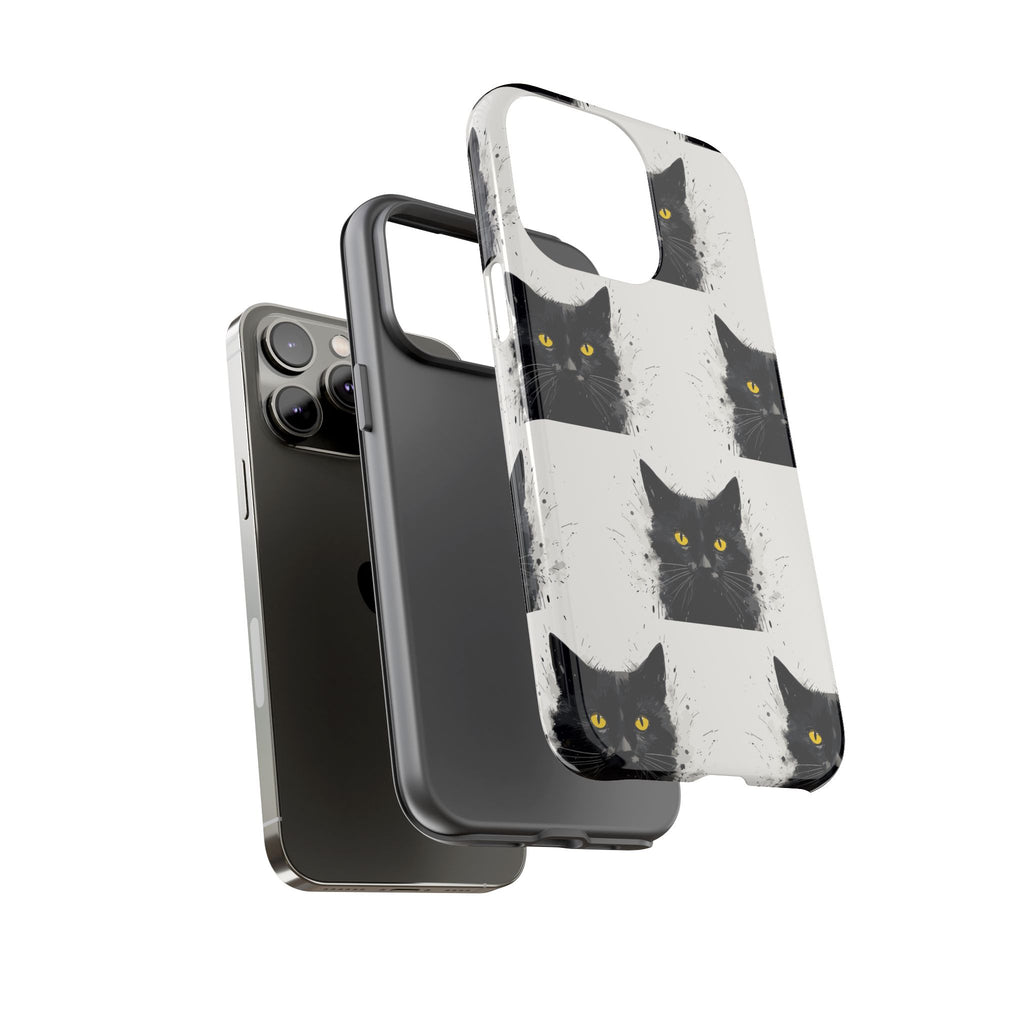 Black Cat Phone Case, Tough Cases, Cat Lover Gift, Unique Design, Halloween, Animal Accessories, Custom Phone Cover