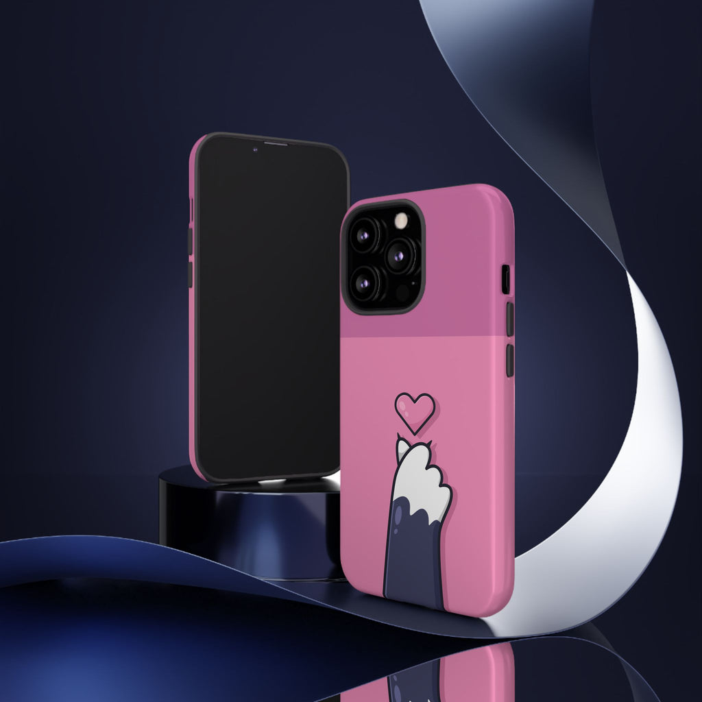 Cute Cat Paw Phone Case, Playful Pet Lover Gift, Animal Print Phone Cover, Heart Design Case, Fun Feminine Case, Kawaii Style