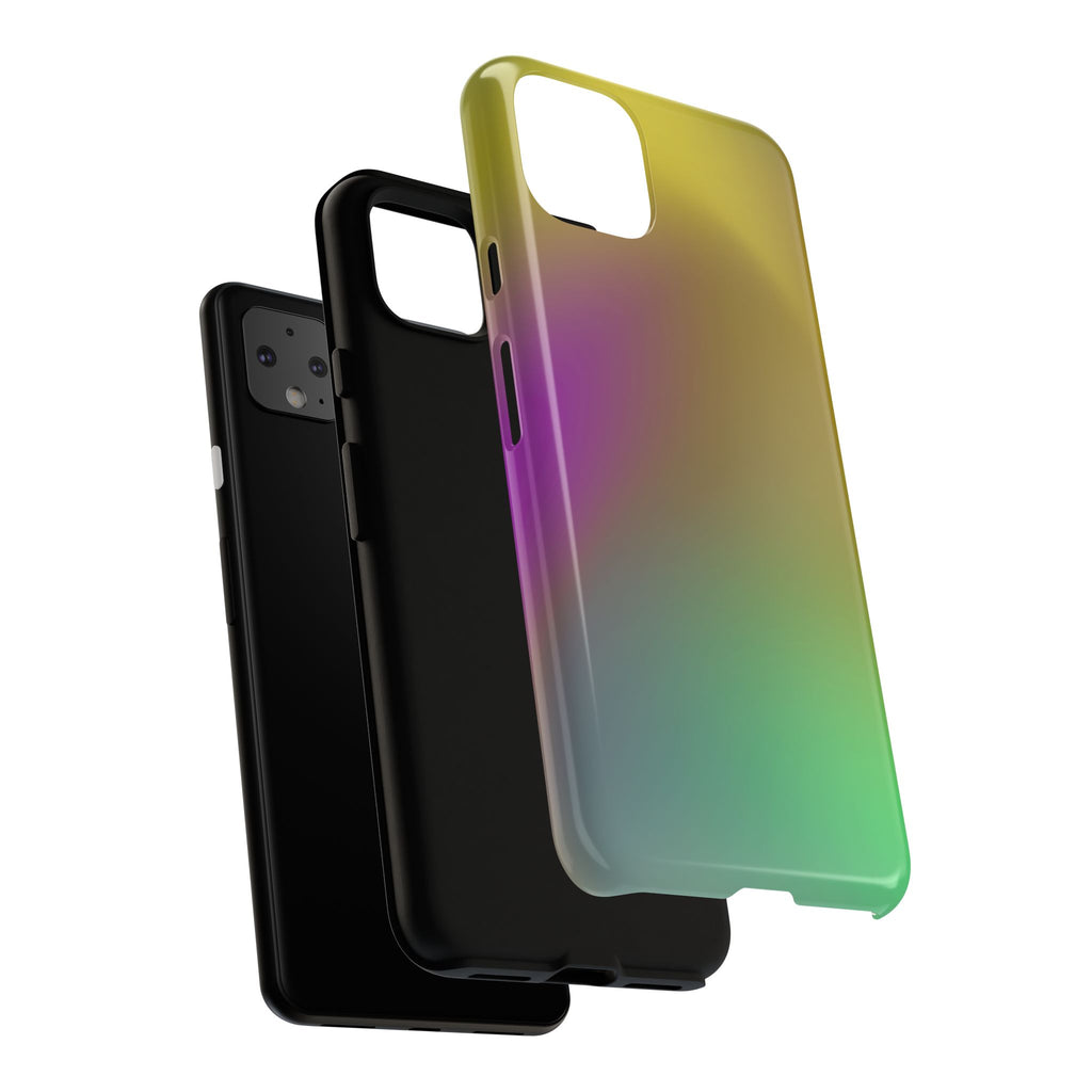 Vibrant Phone Case, Tough Cases, Colorful Phone Cover, Durable Mobile Case, Yellow Green Gradient Design
