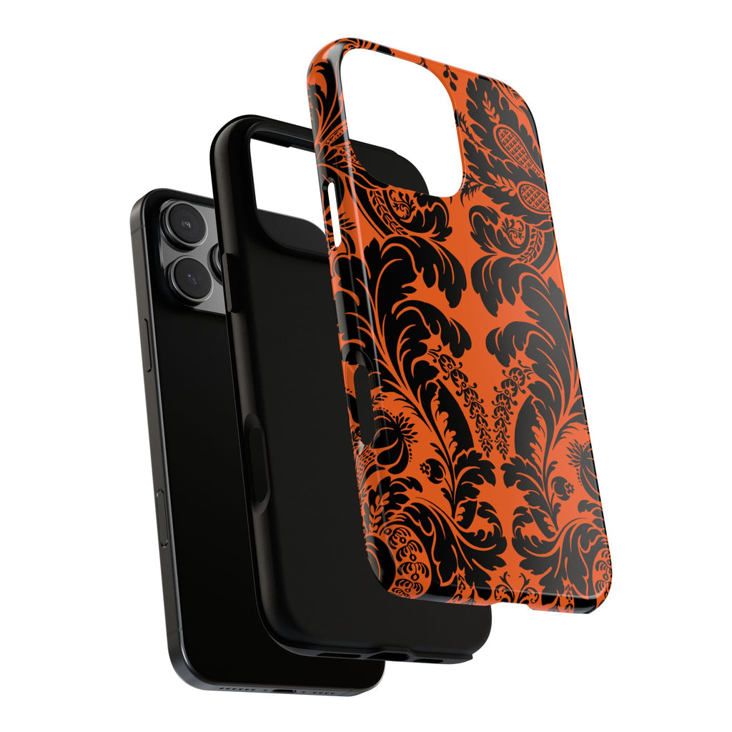 Elegant Phone Case with Orange Floral Design | Tough Cases, Smartphone Cover, Gift for Her, Floral Patterns, Stylish Accessories