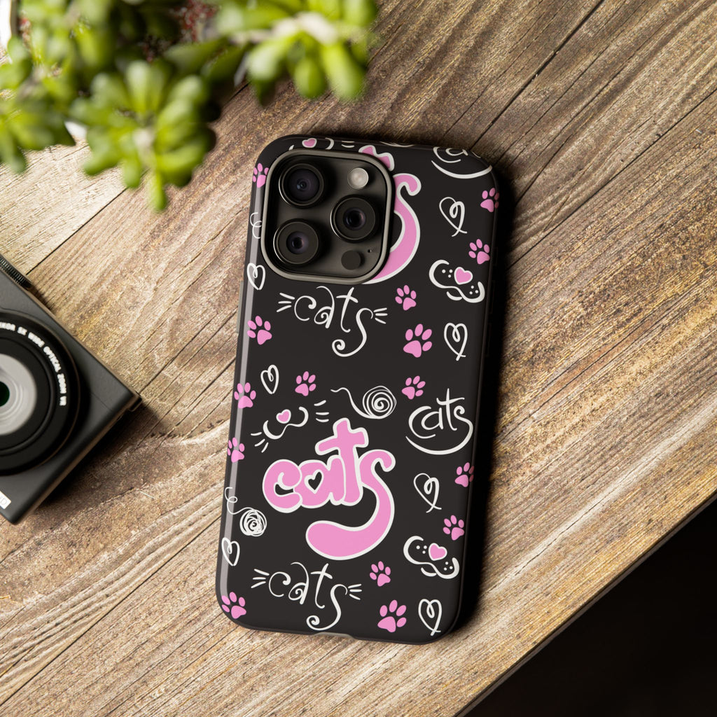 Cute Cat Print Phone Cases, Tough Cases for Cat Lovers, Pet Phone Cover, Gift for Cat Moms, Stylish Phone Accessories