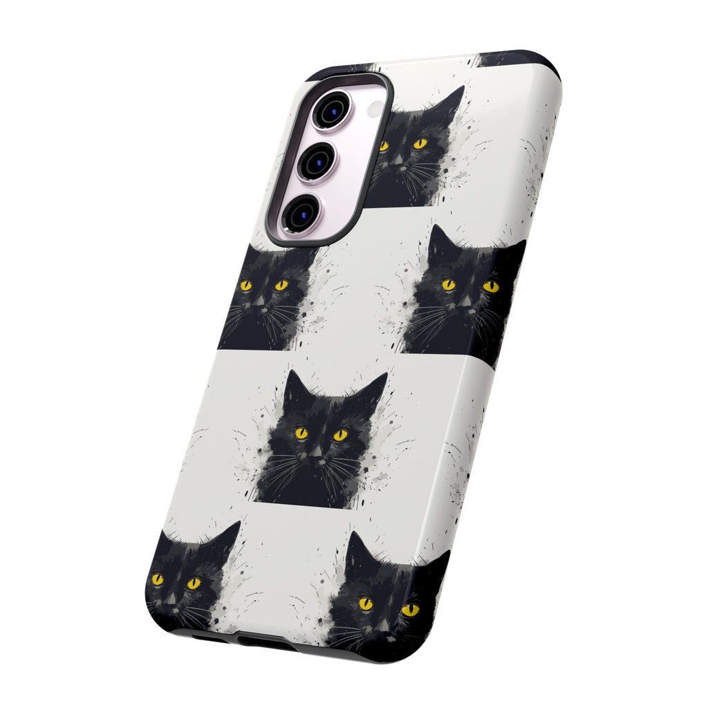 Black Cat Phone Case, Tough Cases, Cat Lover Gift, Unique Design, Halloween, Animal Accessories, Custom Phone Cover
