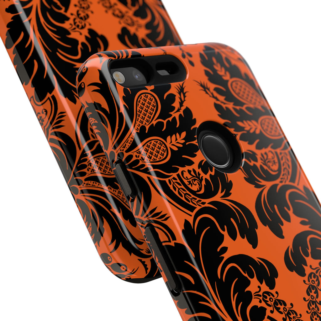 Elegant Phone Case with Orange Floral Design | Tough Cases, Smartphone Cover, Gift for Her, Floral Patterns, Stylish Accessories