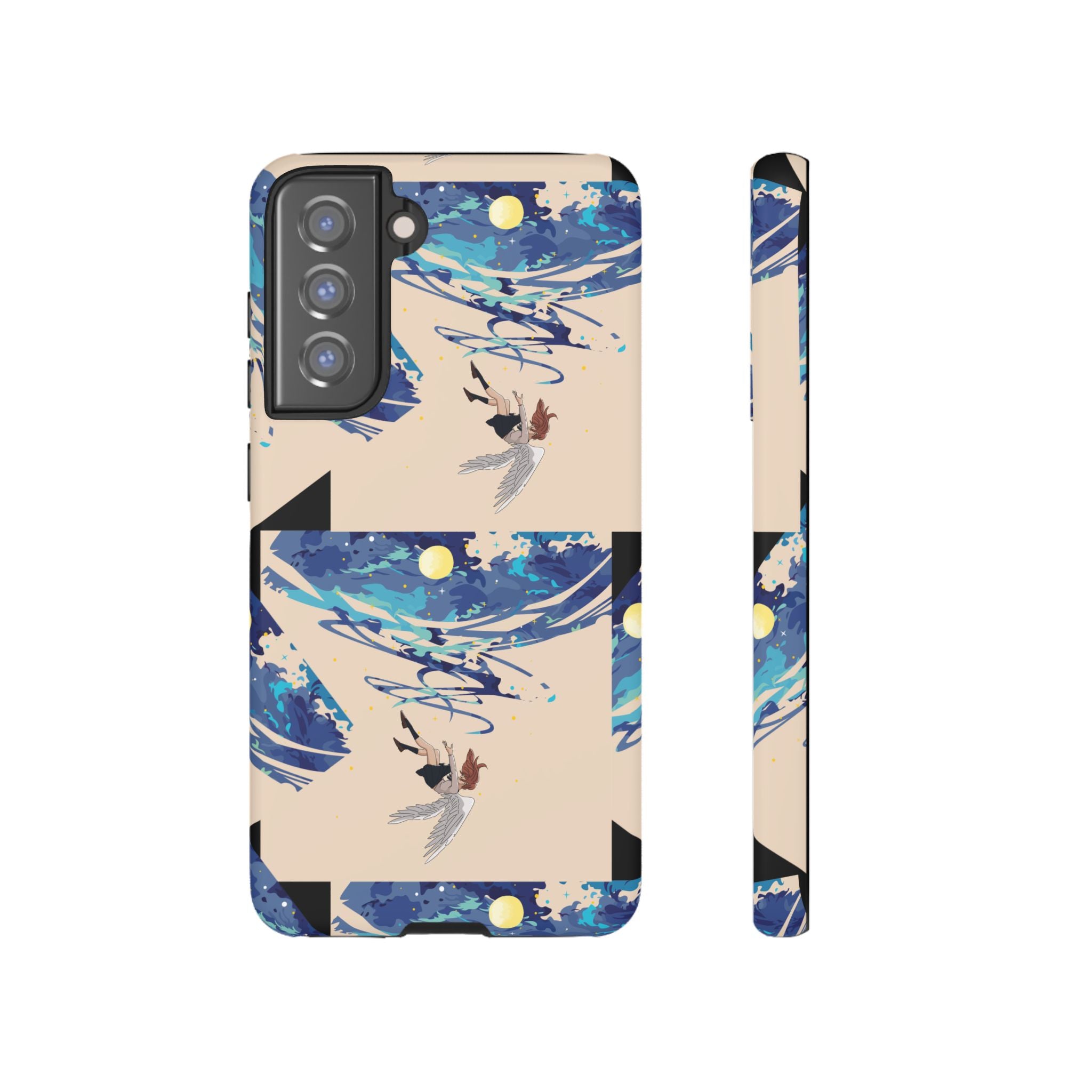 Artistic Phone Case with Abstract Design, Vivid Blue Waves and Fish, Stylish Phone Accessory, Unique Gift Idea, Trendy Tech Decor, [...]