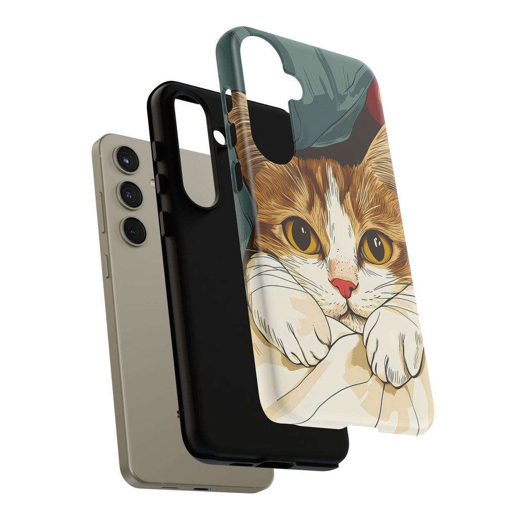 Cute Cat Phone Case - Ideal for Cat Lovers, Pet Owners, Birthday Gifts, Smartphone Accessories, Funny Pet Humor