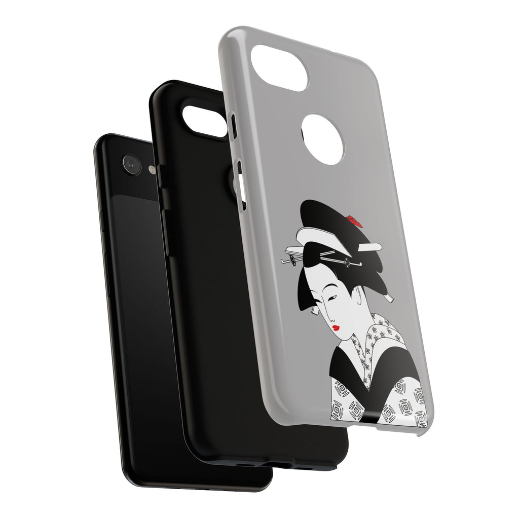 Stylish Phone Case with Japanese Geisha Design, Tough Phone Case, Cute Phone Cover, Japanese Art, Ethnic Style