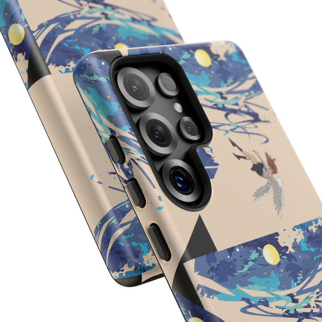 Artistic Phone Case with Abstract Design, Vivid Blue Waves and Fish, Stylish Phone Accessory, Unique Gift Idea, Trendy Tech Decor, [...]