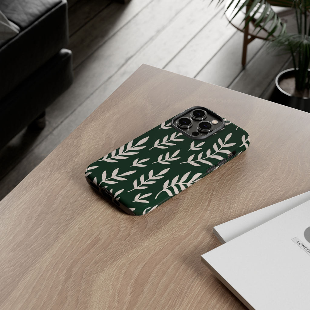 Leafy Phone Case, Tough Cases for Nature Lovers, Green Leaf Design, Eco-Friendly, Stylish Mobile Cover, Gift for Her