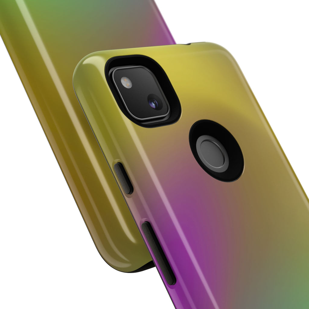 Vibrant Phone Case, Tough Cases, Colorful Phone Cover, Durable Mobile Case, Yellow Green Gradient Design
