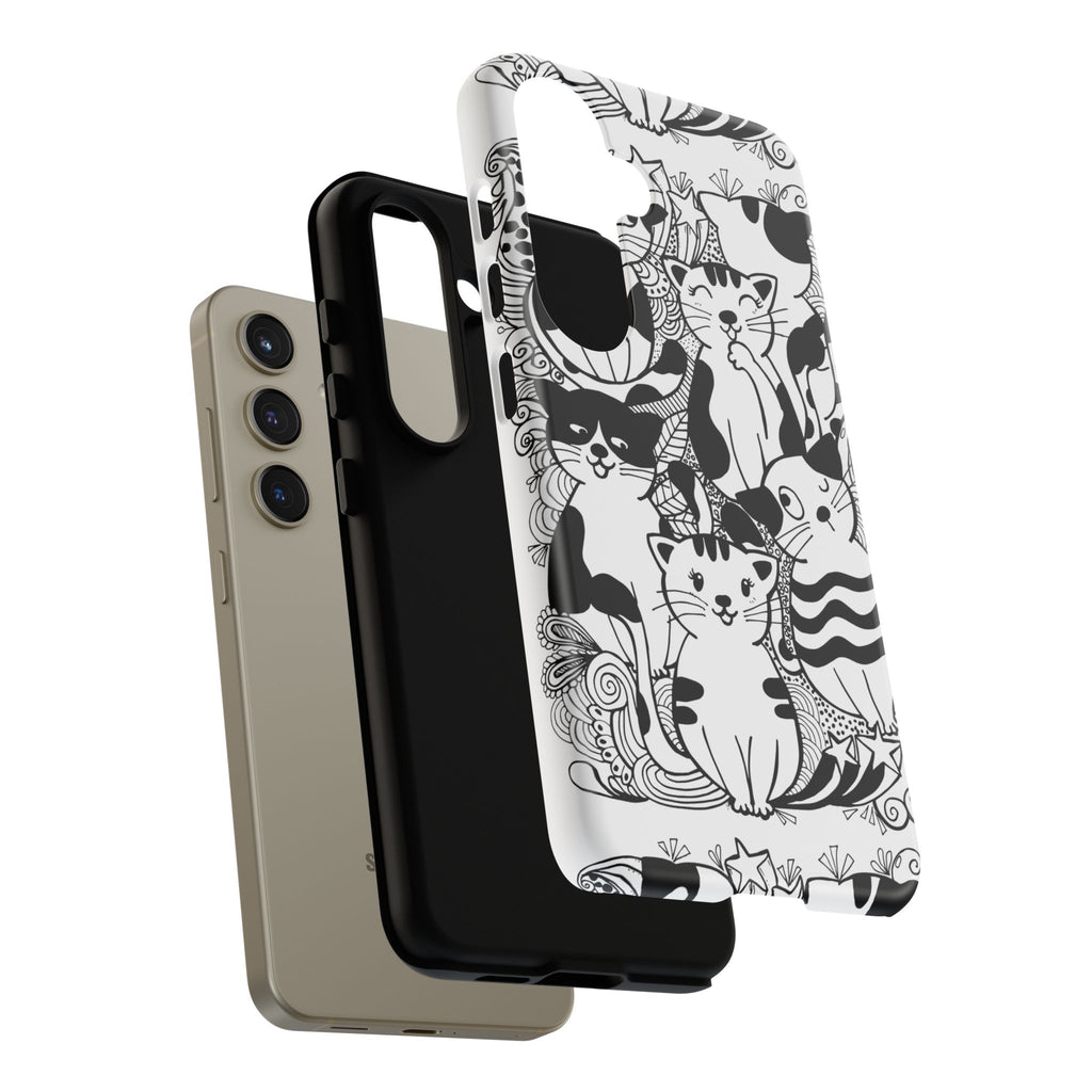 Cat-Themed Phone Case, Cute Cat Art, Pet Lover Gift, Birthday Present, Unique Cat Decor, Fun Tech Accessories, Animal Lover Case