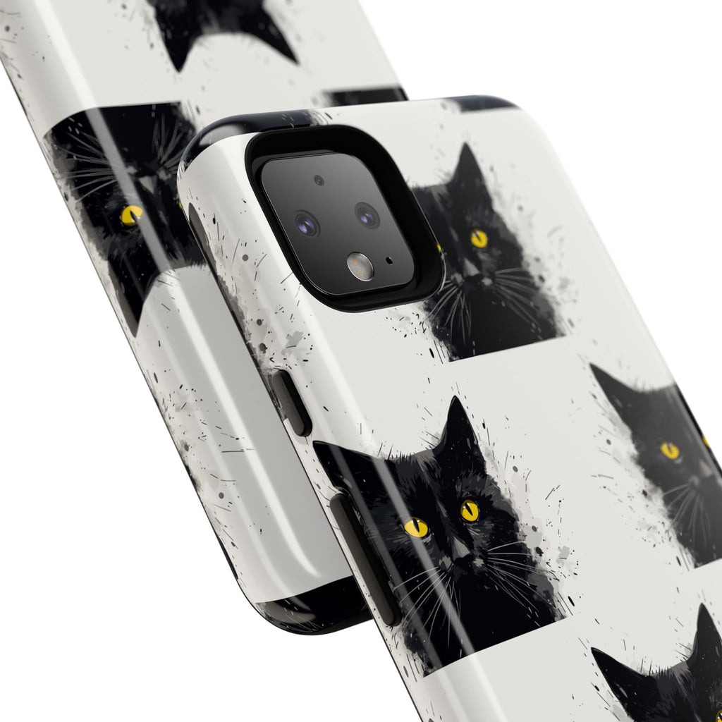 Black Cat Phone Case, Tough Cases, Cat Lover Gift, Unique Design, Halloween, Animal Accessories, Custom Phone Cover