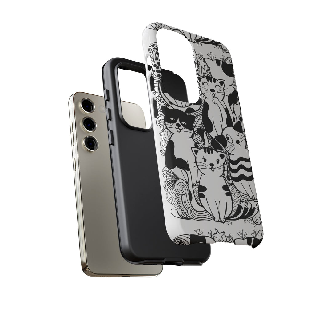Cat-Themed Phone Case, Cute Cat Art, Pet Lover Gift, Birthday Present, Unique Cat Decor, Fun Tech Accessories, Animal Lover Case