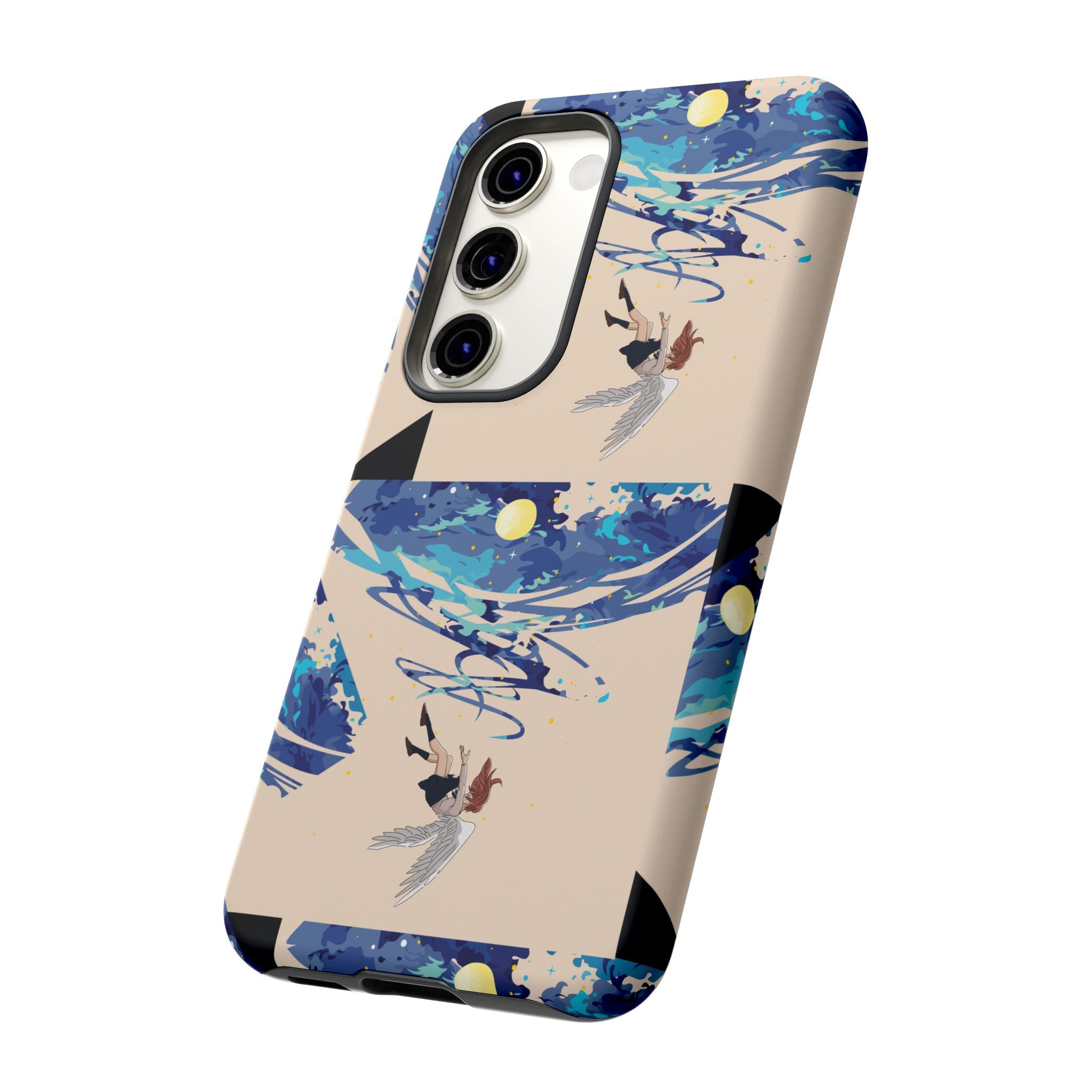 Artistic Phone Case with Abstract Design, Vivid Blue Waves and Fish, Stylish Phone Accessory, Unique Gift Idea, Trendy Tech Decor, [...]