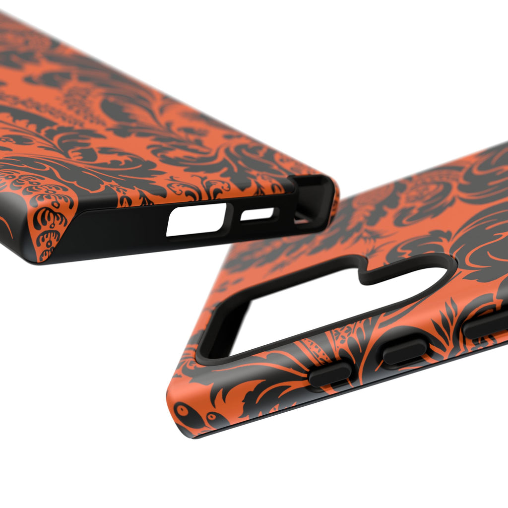 Elegant Phone Case with Orange Floral Design | Tough Cases, Smartphone Cover, Gift for Her, Floral Patterns, Stylish Accessories