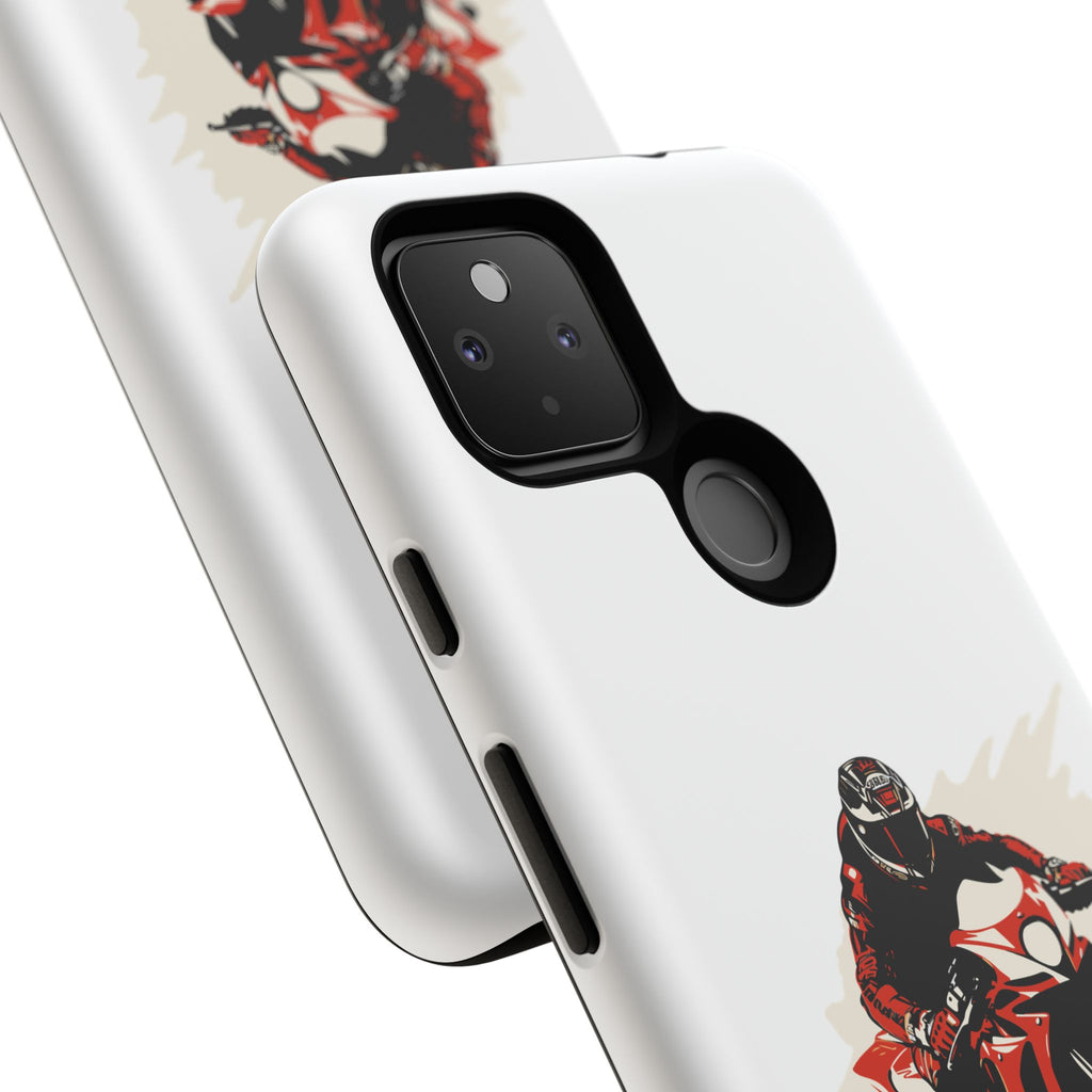Motorcycle Phone Case, Tough Cases for Riders, Biker Accessory, Gifts for Motorcyclists, Red Bike Design