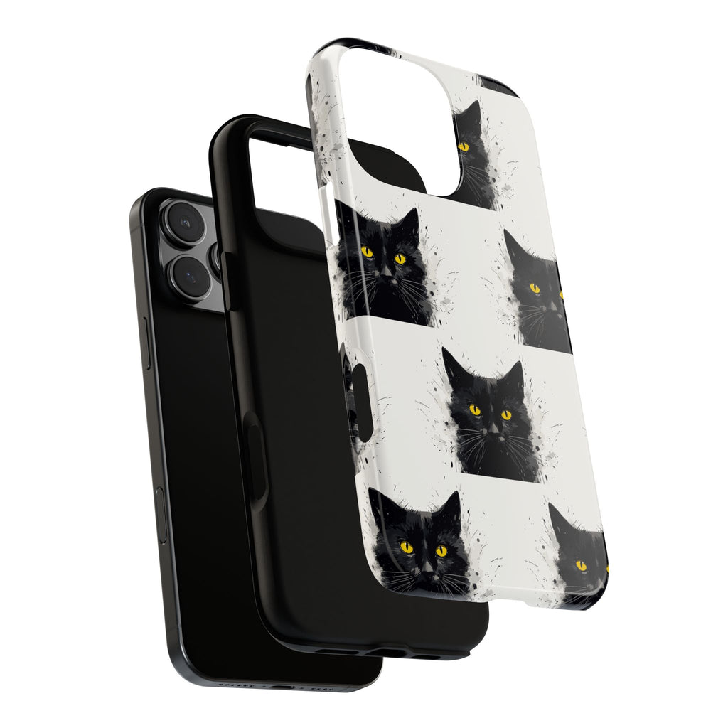 Black Cat Phone Case, Tough Cases, Cat Lover Gift, Unique Design, Halloween, Animal Accessories, Custom Phone Cover