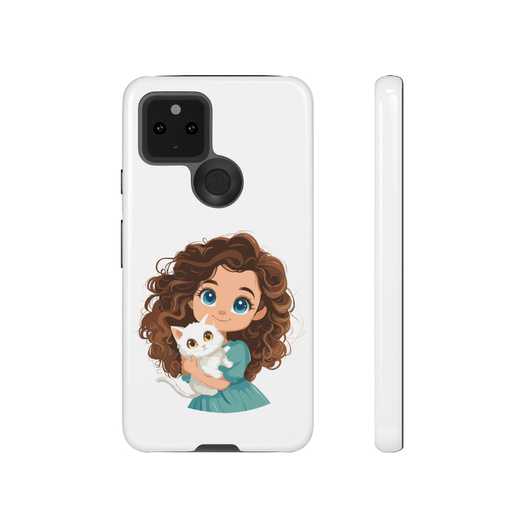 Cute Cat Lover Phone Case, Tough Phone Cover, Pet Lover Gift, Personalized Gift, Kids Phone Case, Animal Lover Accessories