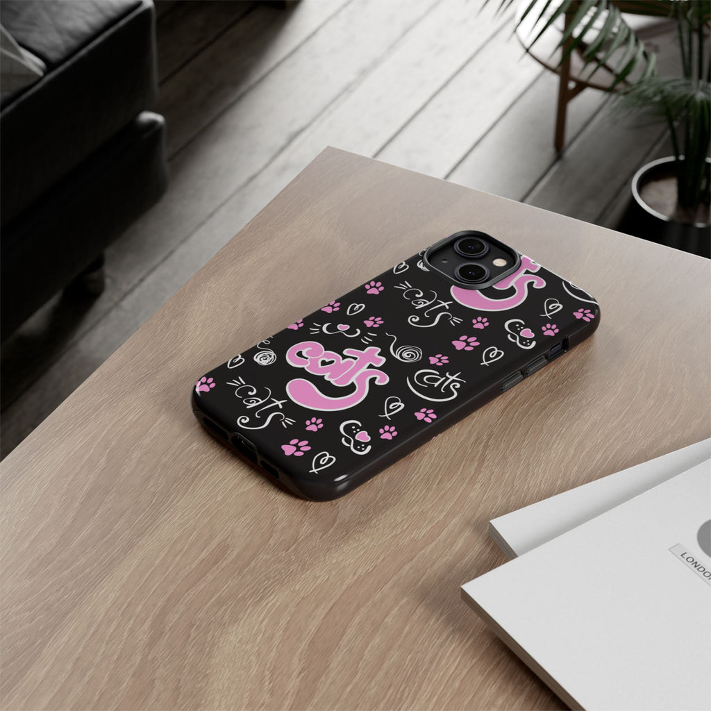 Cute Cat Print Phone Cases, Tough Cases for Cat Lovers, Pet Phone Cover, Gift for Cat Moms, Stylish Phone Accessories