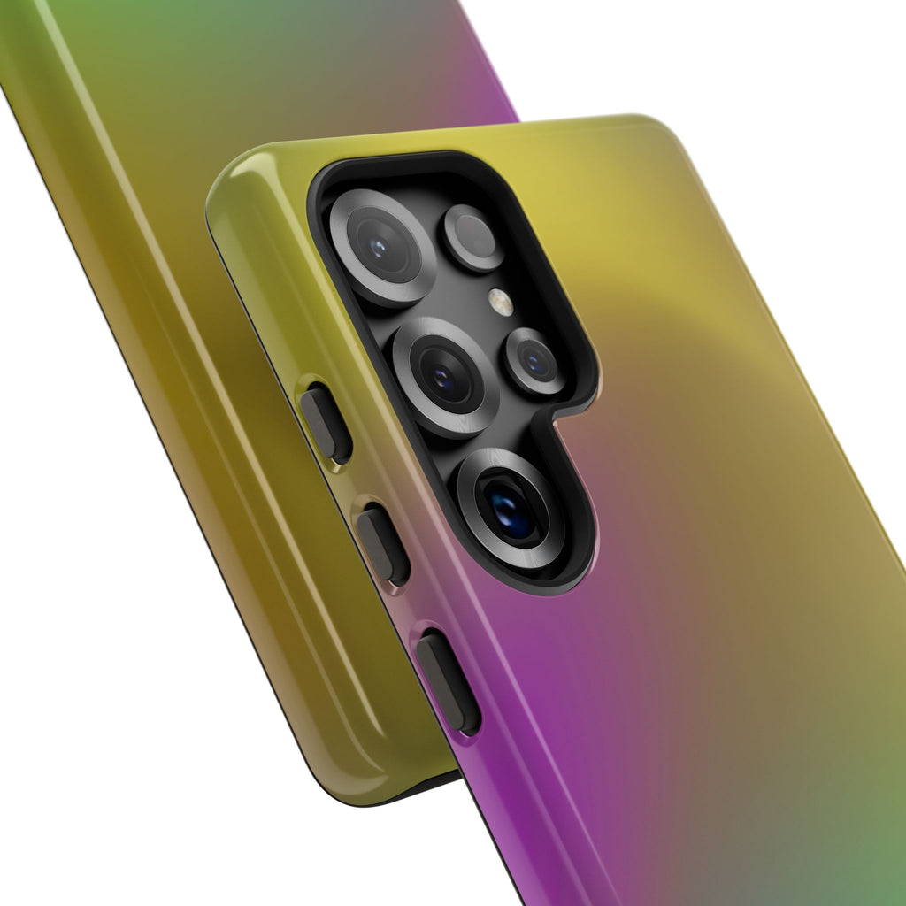 Vibrant Phone Case, Tough Cases, Colorful Phone Cover, Durable Mobile Case, Yellow Green Gradient Design