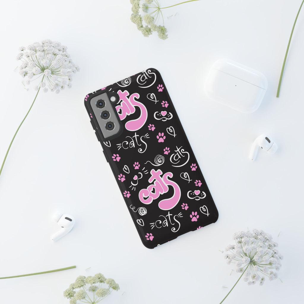 Cute Cat Print Phone Cases, Tough Cases for Cat Lovers, Pet Phone Cover, Gift for Cat Moms, Stylish Phone Accessories
