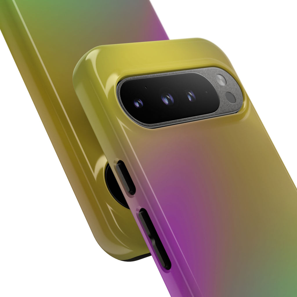 Vibrant Phone Case, Tough Cases, Colorful Phone Cover, Durable Mobile Case, Yellow Green Gradient Design