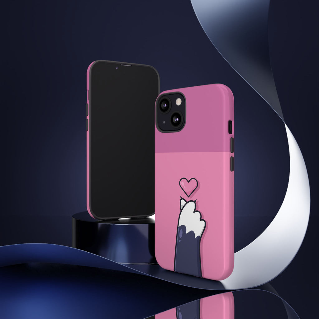 Cute Cat Paw Phone Case, Playful Pet Lover Gift, Animal Print Phone Cover, Heart Design Case, Fun Feminine Case, Kawaii Style