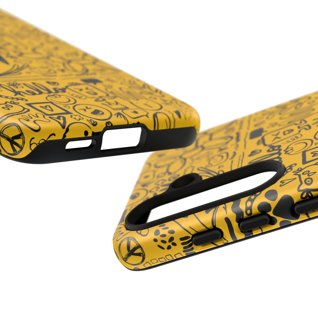 Vibrant Phone Case, Cute Yellow Floral iPhone Cover, Stylish Tough Case, Fun Phone Accessory, Perfect Gift for Teens
