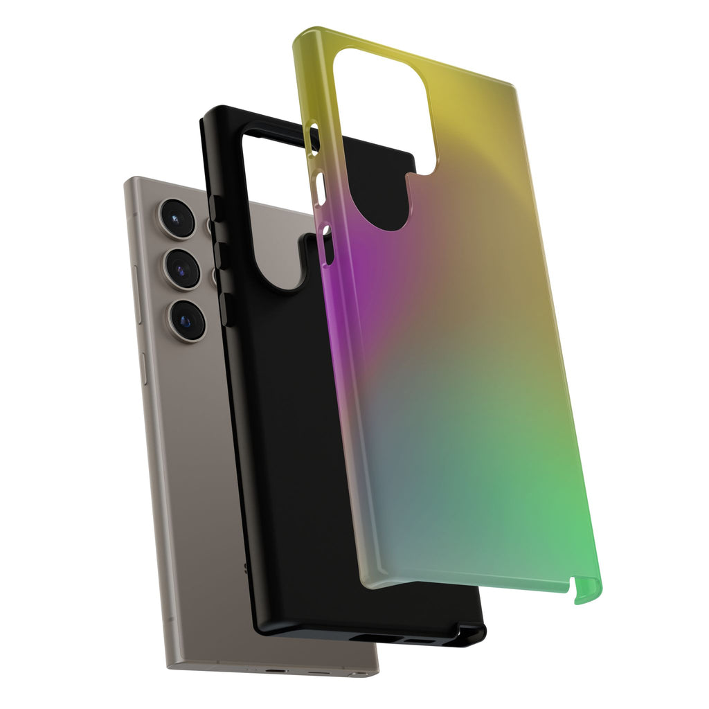 Vibrant Phone Case, Tough Cases, Colorful Phone Cover, Durable Mobile Case, Yellow Green Gradient Design