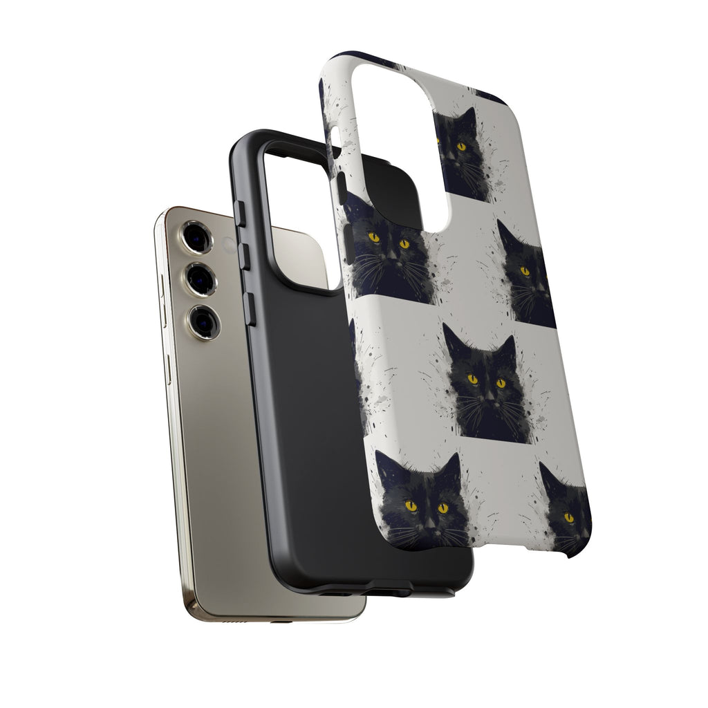 Black Cat Phone Case, Tough Cases, Cat Lover Gift, Unique Design, Halloween, Animal Accessories, Custom Phone Cover