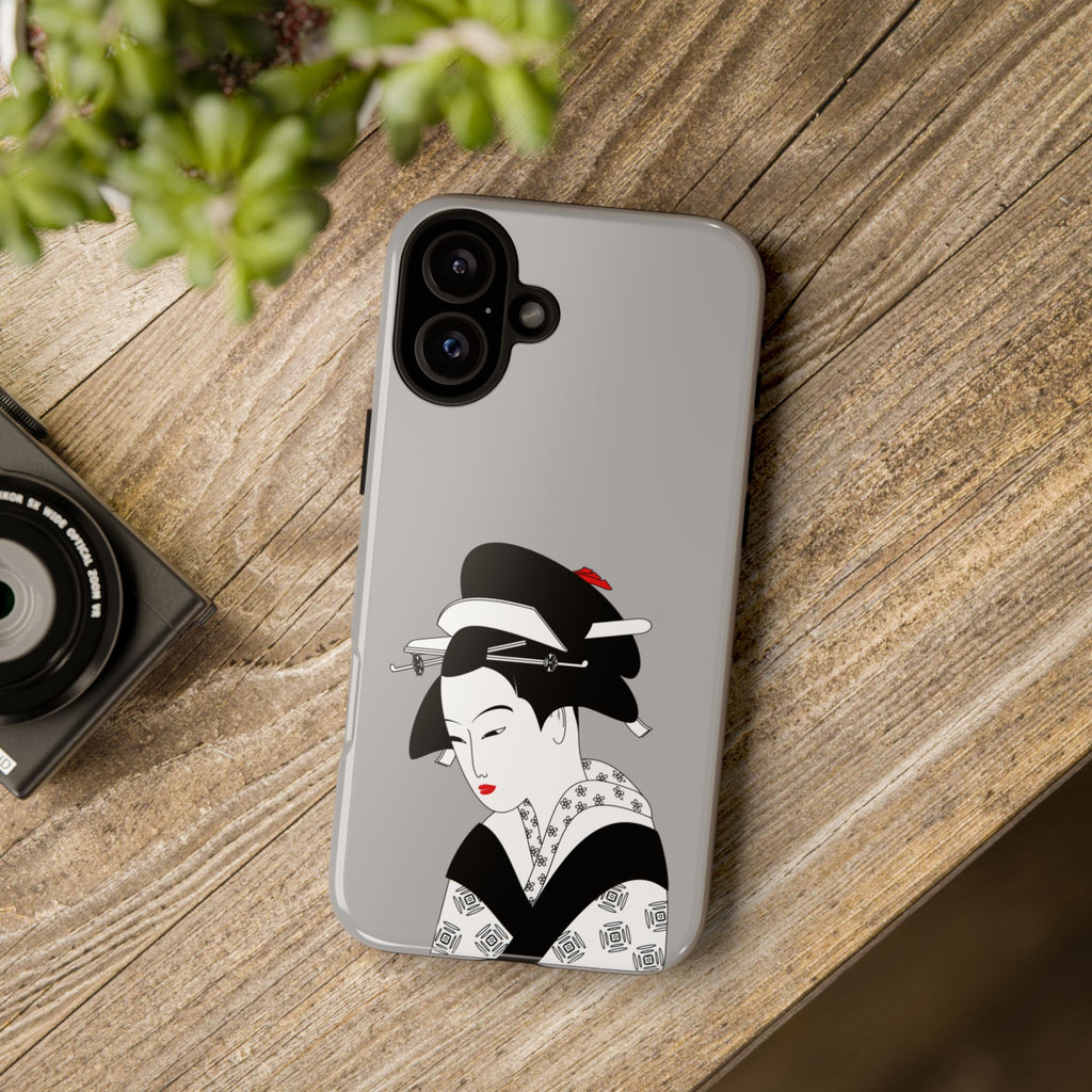 Stylish Phone Case with Japanese Geisha Design, Tough Phone Case, Cute Phone Cover, Japanese Art, Ethnic Style