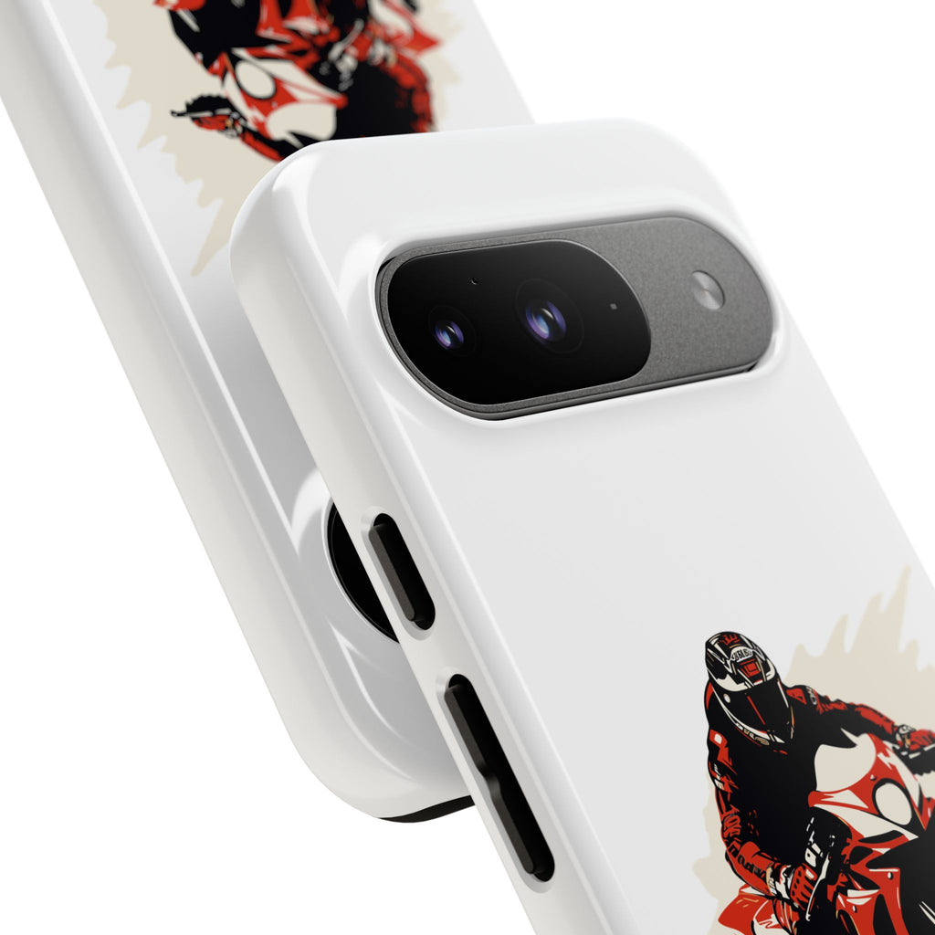 Motorcycle Phone Case, Tough Cases for Riders, Biker Accessory, Gifts for Motorcyclists, Red Bike Design