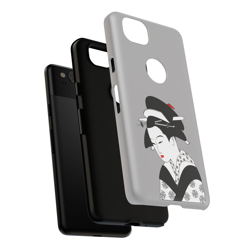 Stylish Phone Case with Japanese Geisha Design, Tough Phone Case, Cute Phone Cover, Japanese Art, Ethnic Style