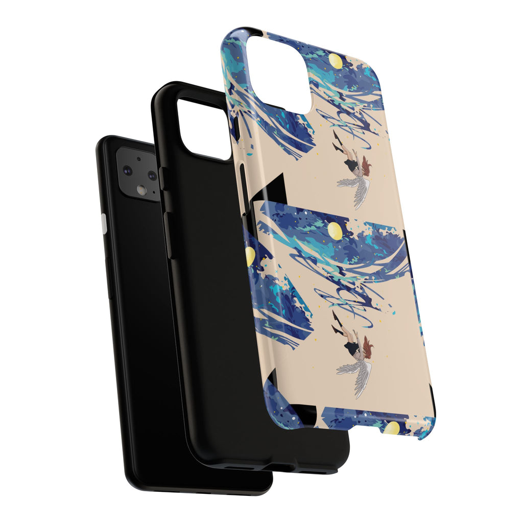 Artistic Phone Case with Abstract Design, Vivid Blue Waves and Fish, Stylish Phone Accessory, Unique Gift Idea, Trendy Tech Decor, [...]