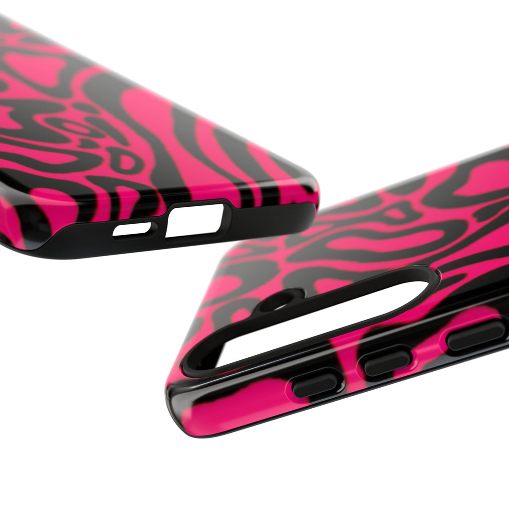 Bold Pink Patterned Phone Case, Stylish Tough Case, Trendy Accessory, Gift for Her, Tech Protection