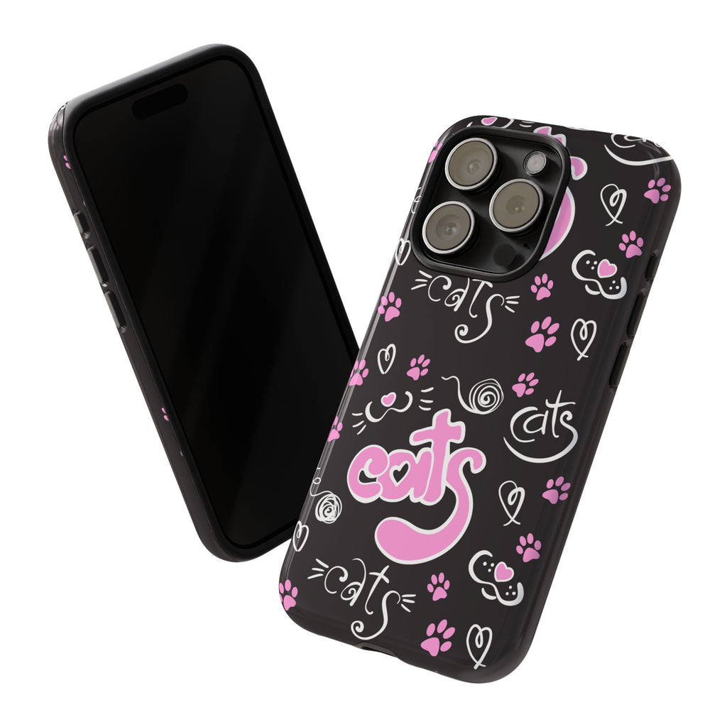Cute Cat Print Phone Cases, Tough Cases for Cat Lovers, Pet Phone Cover, Gift for Cat Moms, Stylish Phone Accessories