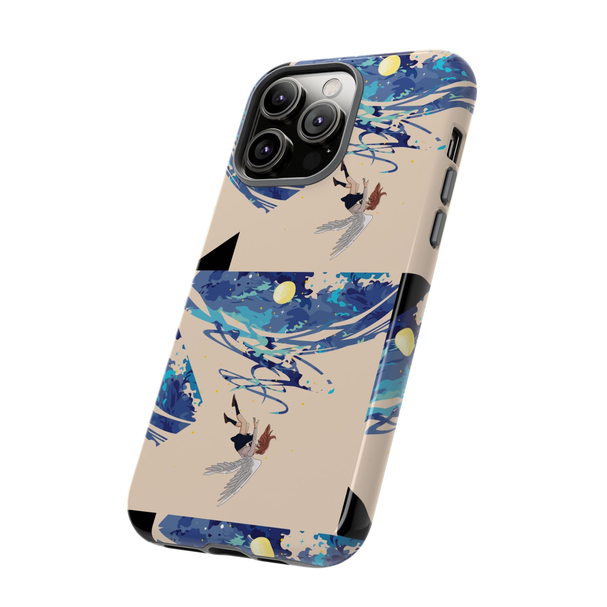 Artistic Phone Case with Abstract Design, Vivid Blue Waves and Fish, Stylish Phone Accessory, Unique Gift Idea, Trendy Tech Decor, [...]