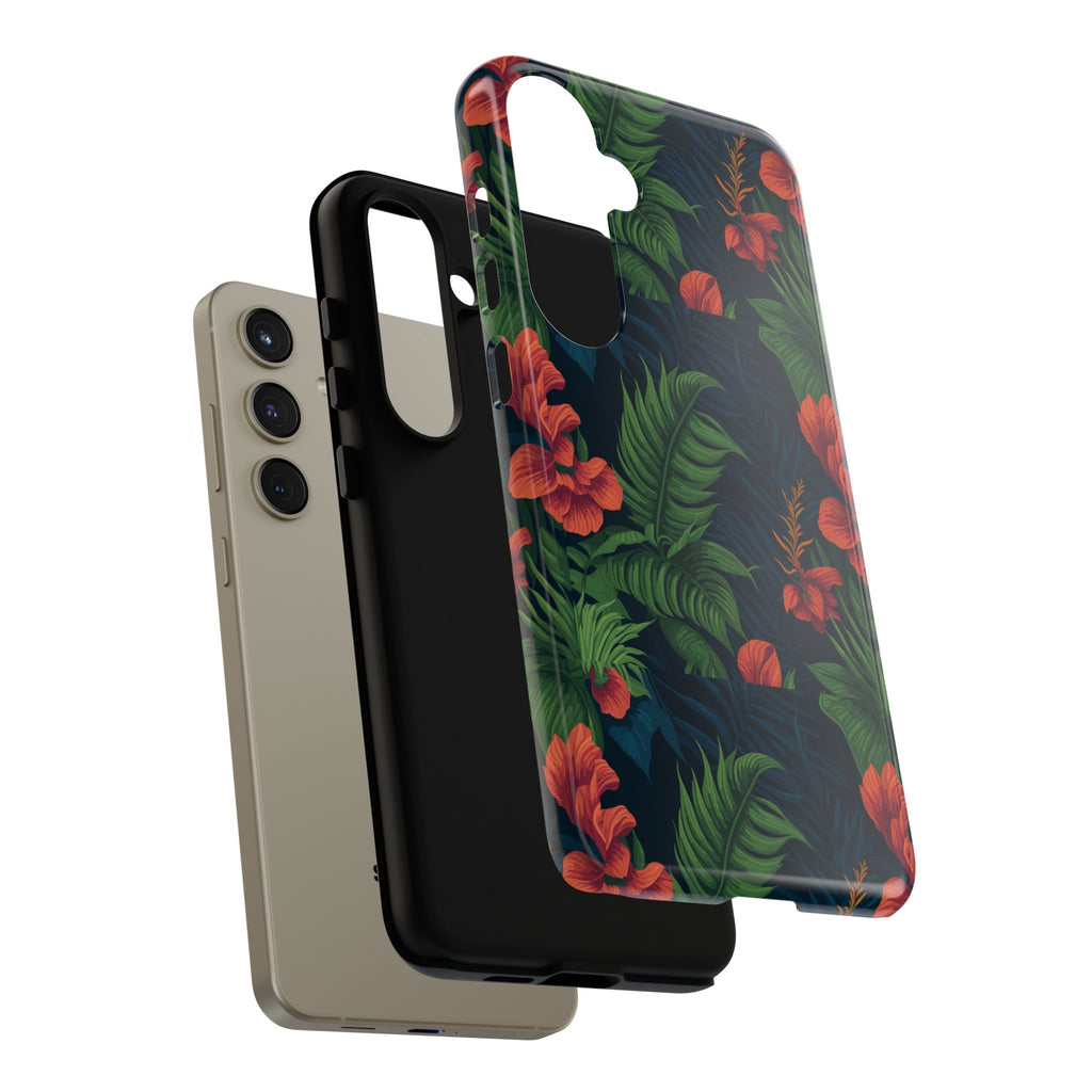 Tropical Phone Case with Floral Design, Eco-Friendly Protection for Summer Vibes, Ideal Gift for Nature Lovers, Vibrant Background