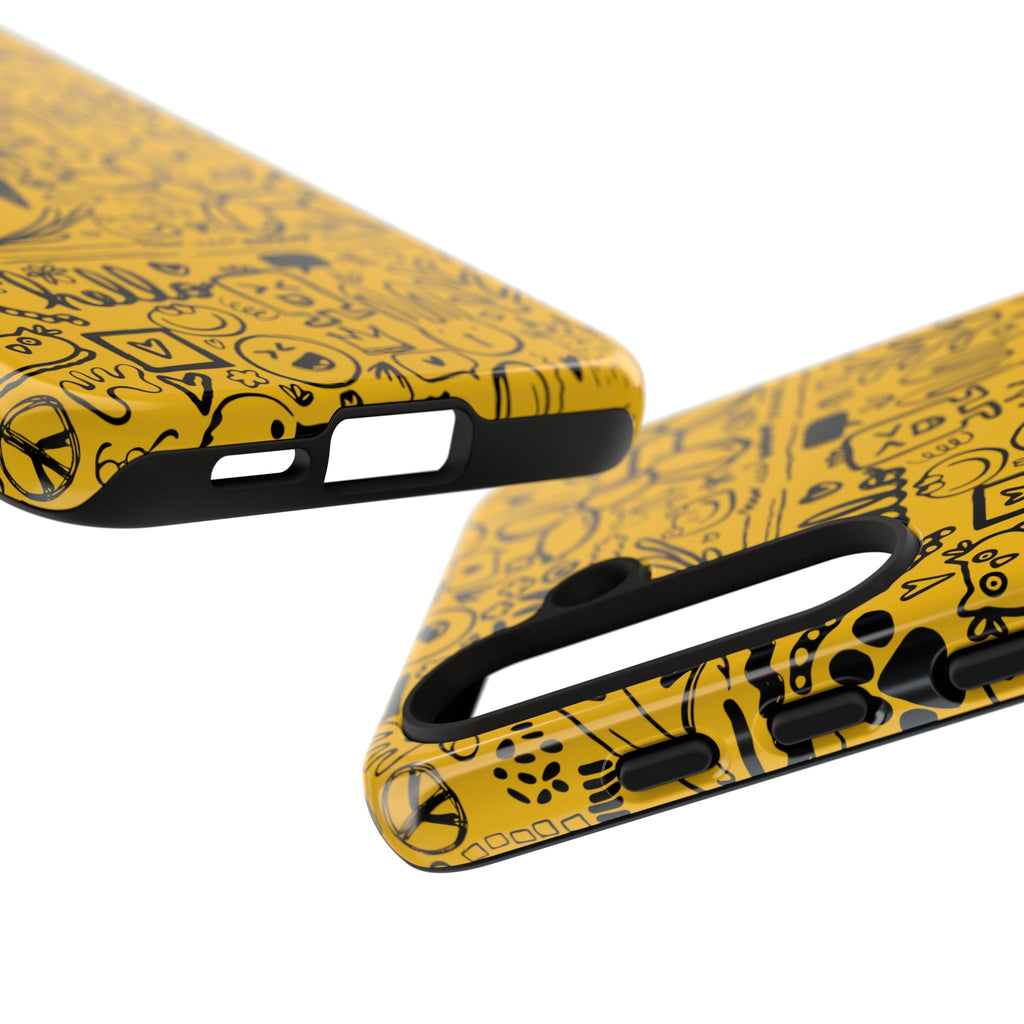 Vibrant Phone Case, Cute Yellow Floral iPhone Cover, Stylish Tough Case, Fun Phone Accessory, Perfect Gift for Teens