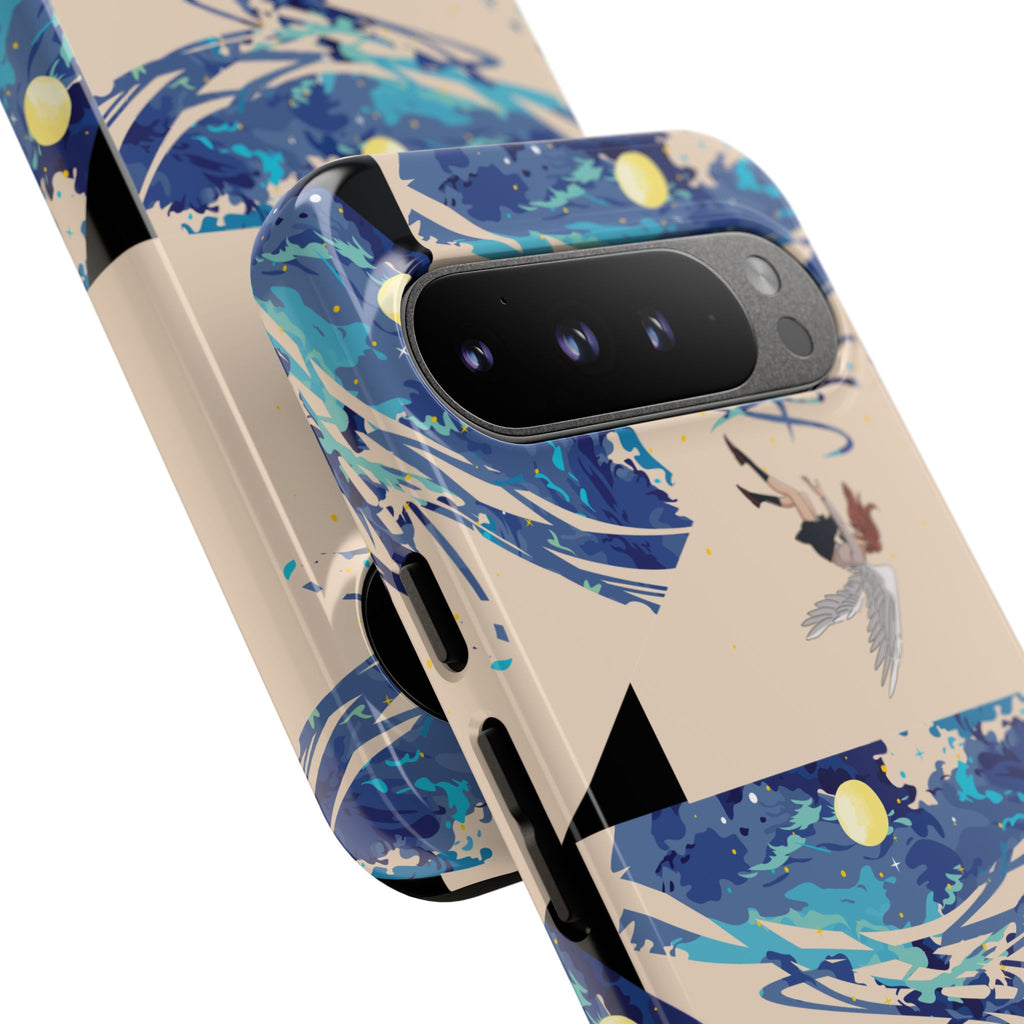 Artistic Phone Case with Abstract Design, Vivid Blue Waves and Fish, Stylish Phone Accessory, Unique Gift Idea, Trendy Tech Decor, [...]