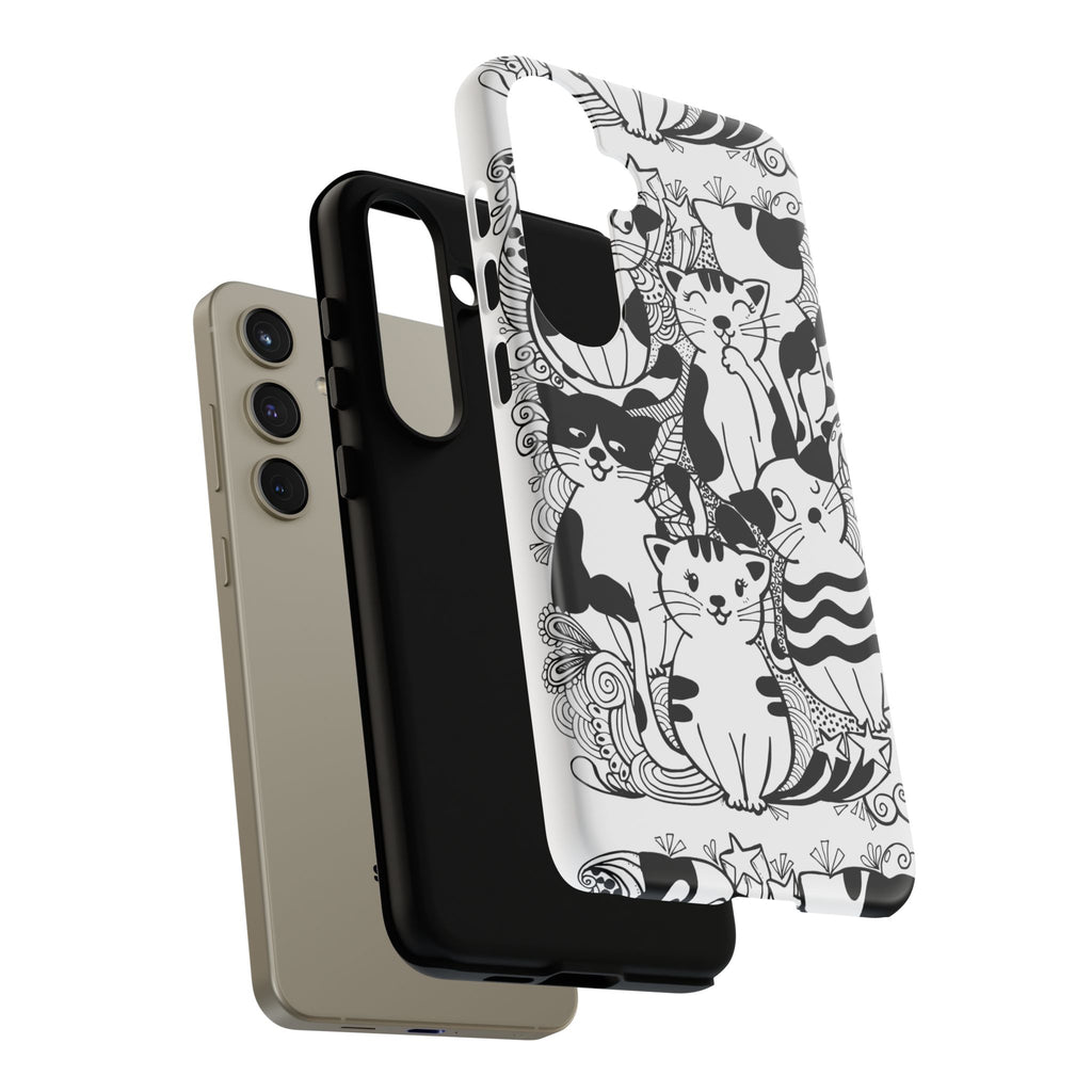 Cat-Themed Phone Case, Cute Cat Art, Pet Lover Gift, Birthday Present, Unique Cat Decor, Fun Tech Accessories, Animal Lover Case