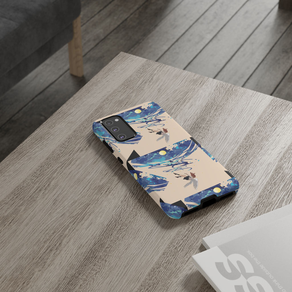Artistic Phone Case with Abstract Design, Vivid Blue Waves and Fish, Stylish Phone Accessory, Unique Gift Idea, Trendy Tech Decor, [...]