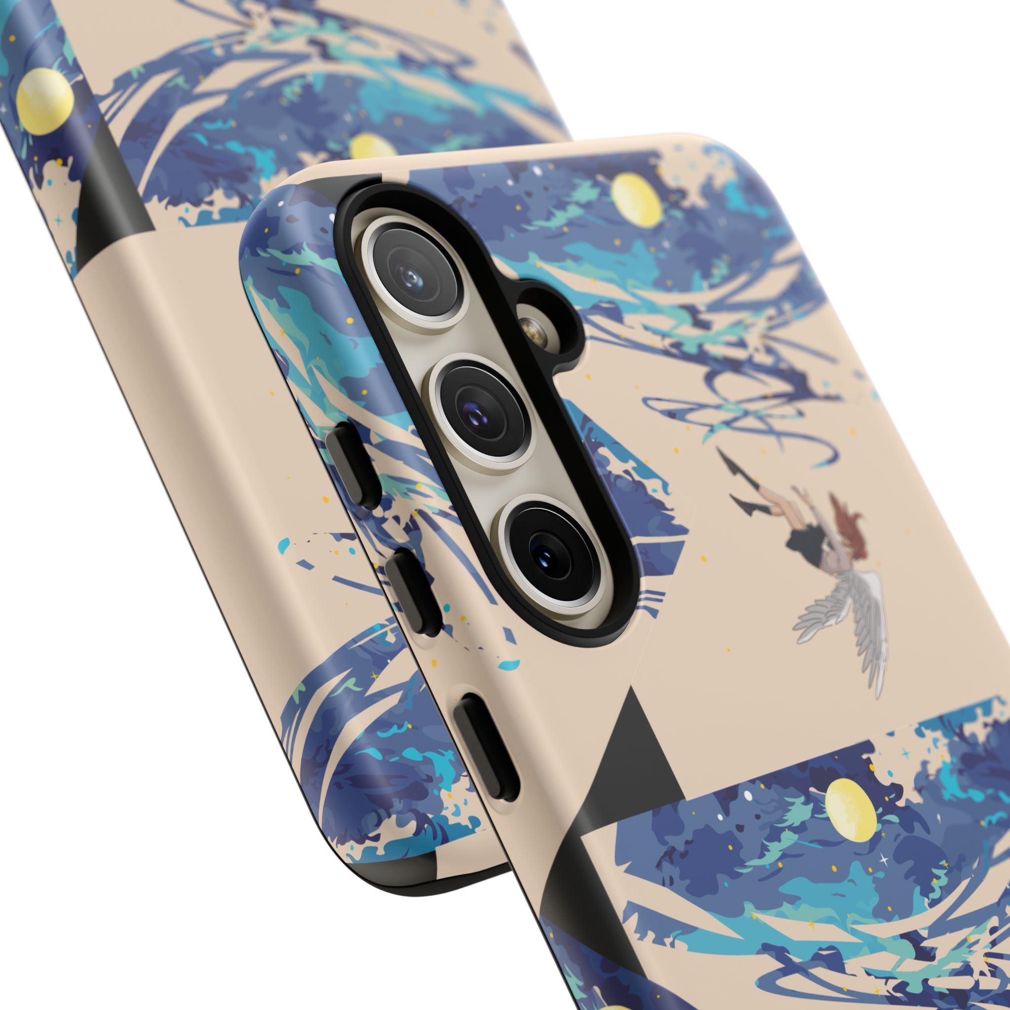 Artistic Phone Case with Abstract Design, Vivid Blue Waves and Fish, Stylish Phone Accessory, Unique Gift Idea, Trendy Tech Decor, [...]
