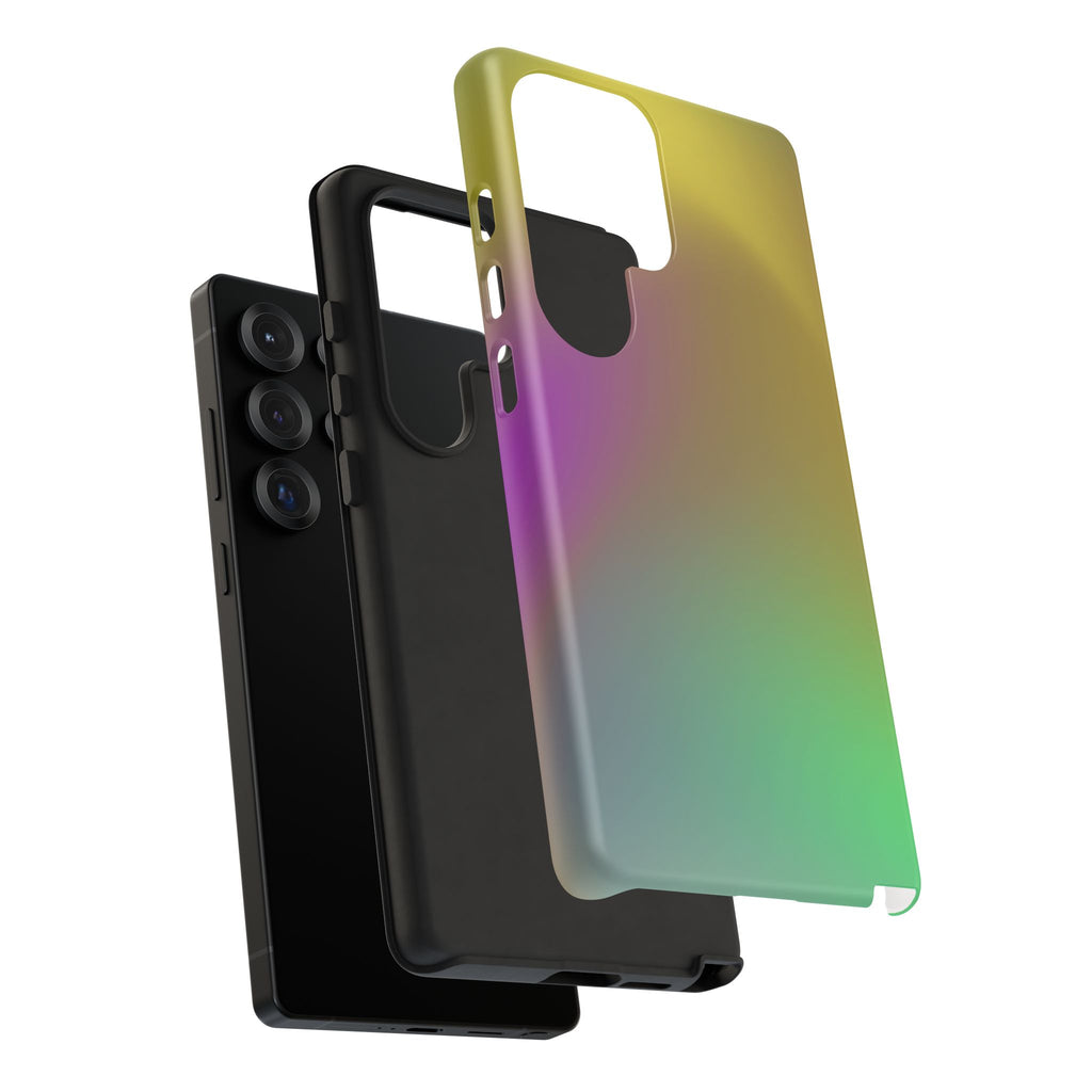 Vibrant Phone Case, Tough Cases, Colorful Phone Cover, Durable Mobile Case, Yellow Green Gradient Design