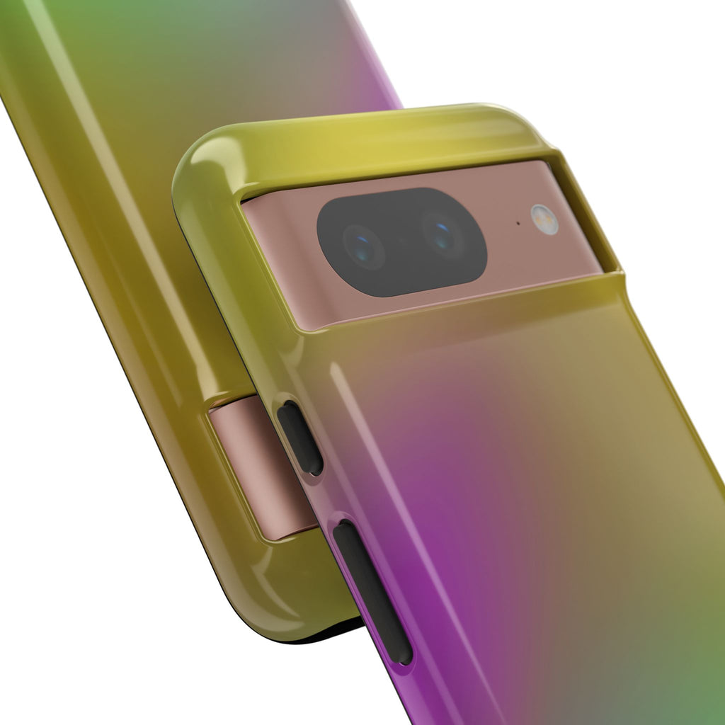Vibrant Phone Case, Tough Cases, Colorful Phone Cover, Durable Mobile Case, Yellow Green Gradient Design