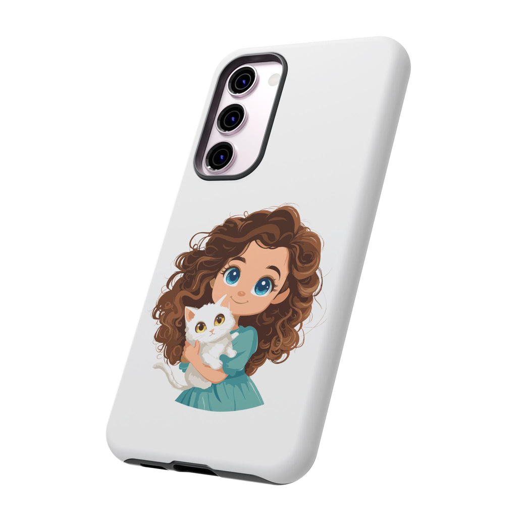 Cute Cat Lover Phone Case, Tough Phone Cover, Pet Lover Gift, Personalized Gift, Kids Phone Case, Animal Lover Accessories