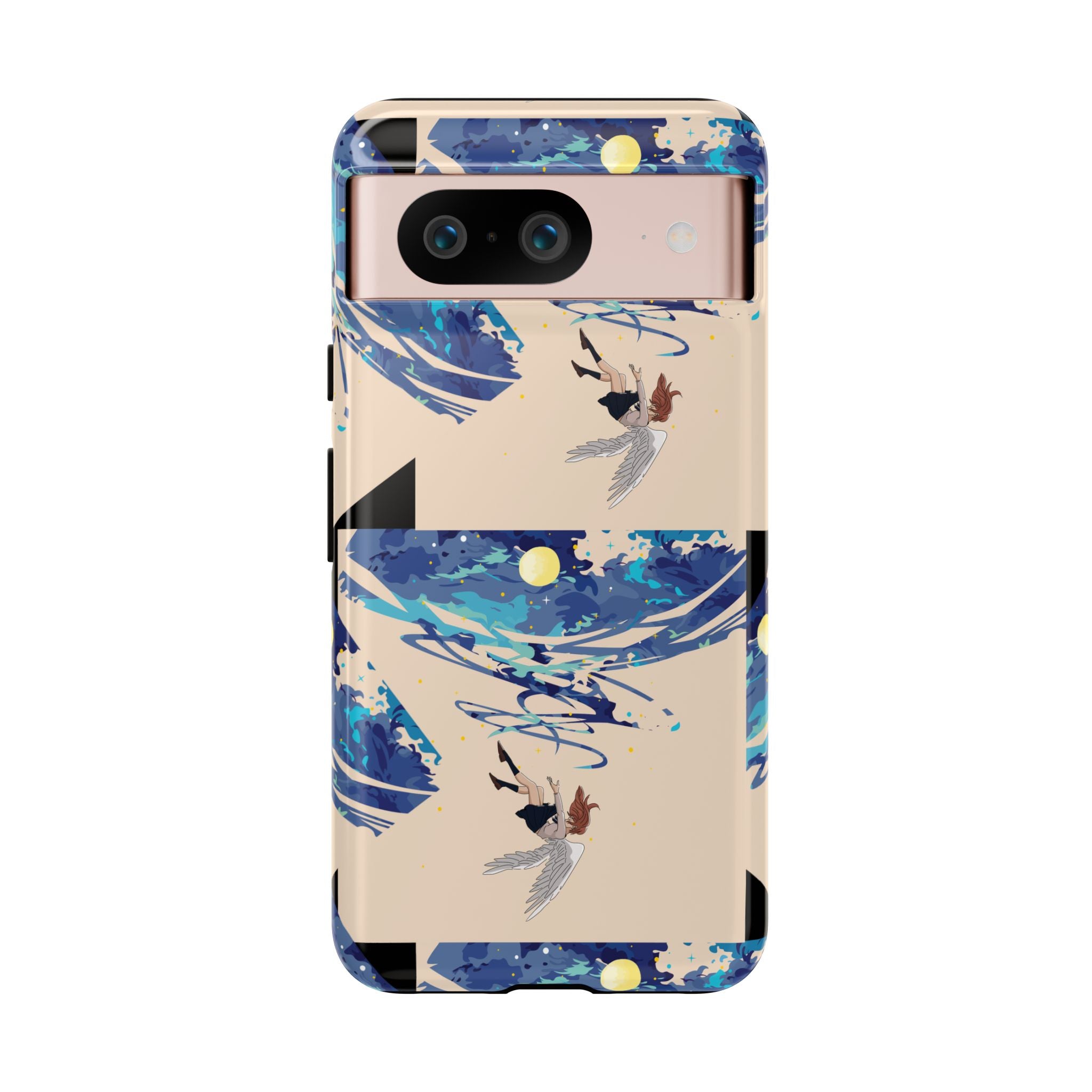 Artistic Phone Case with Abstract Design, Vivid Blue Waves and Fish, Stylish Phone Accessory, Unique Gift Idea, Trendy Tech Decor, [...]