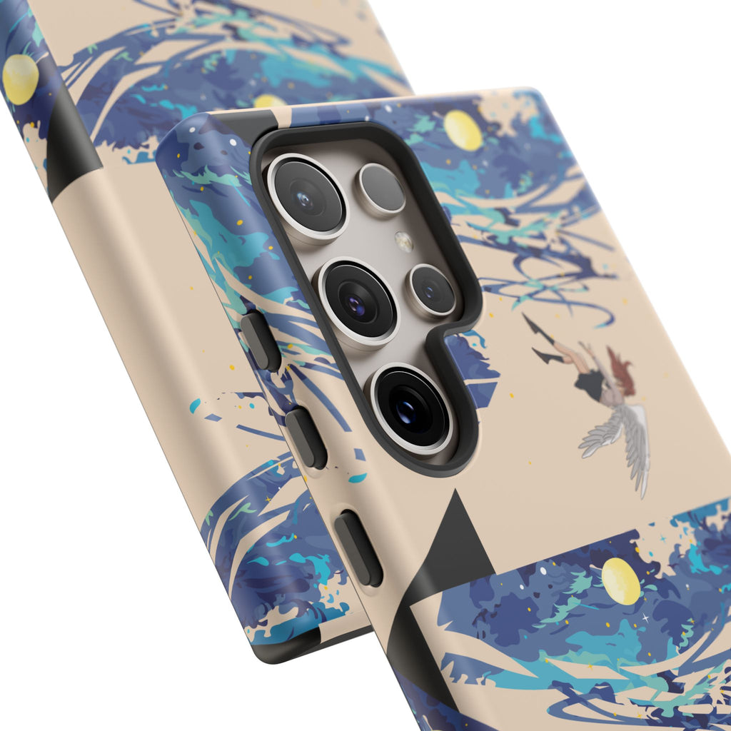 Artistic Phone Case with Abstract Design, Vivid Blue Waves and Fish, Stylish Phone Accessory, Unique Gift Idea, Trendy Tech Decor, [...]