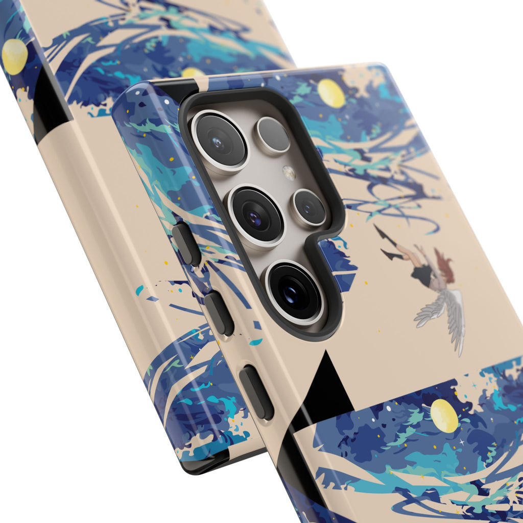 Artistic Phone Case with Abstract Design, Vivid Blue Waves and Fish, Stylish Phone Accessory, Unique Gift Idea, Trendy Tech Decor, [...]