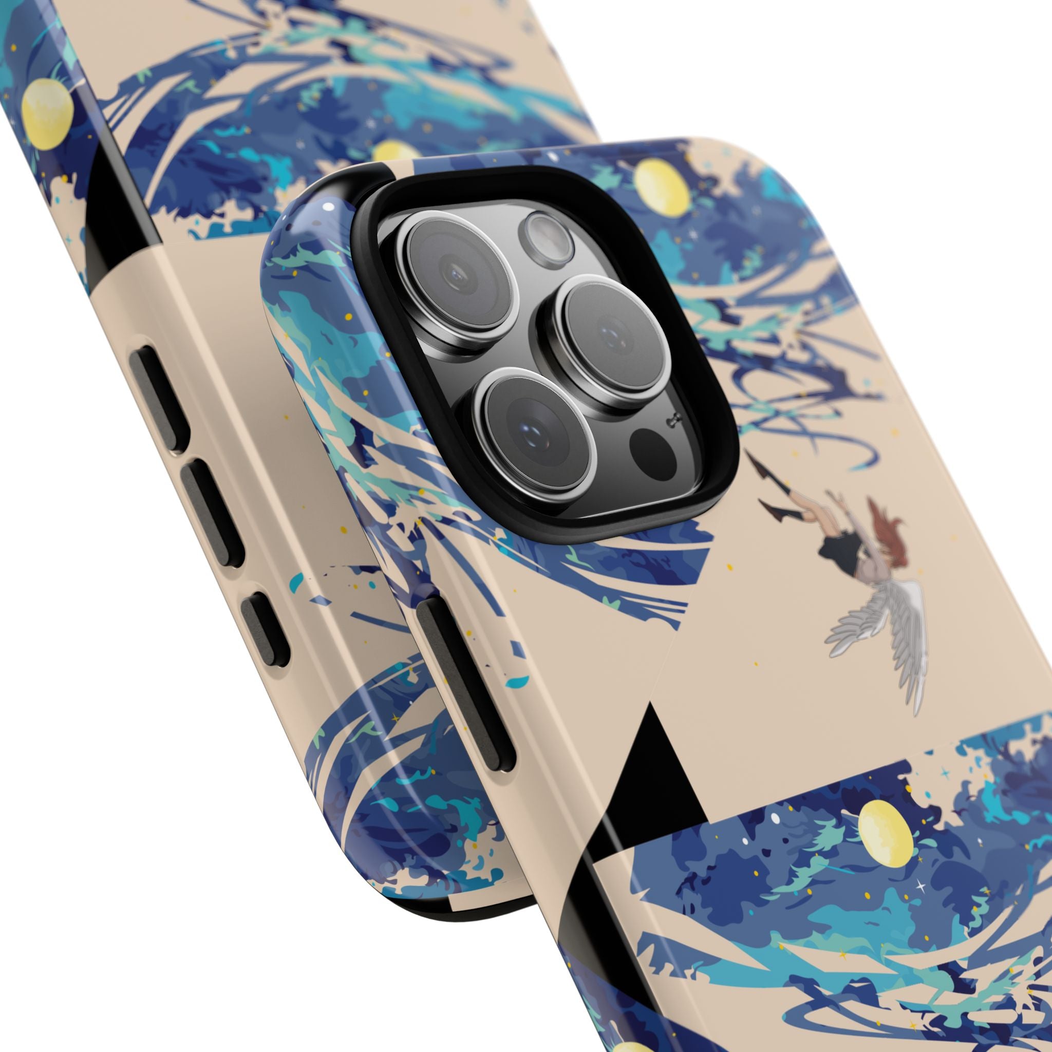 Artistic Phone Case with Abstract Design, Vivid Blue Waves and Fish, Stylish Phone Accessory, Unique Gift Idea, Trendy Tech Decor, [...]