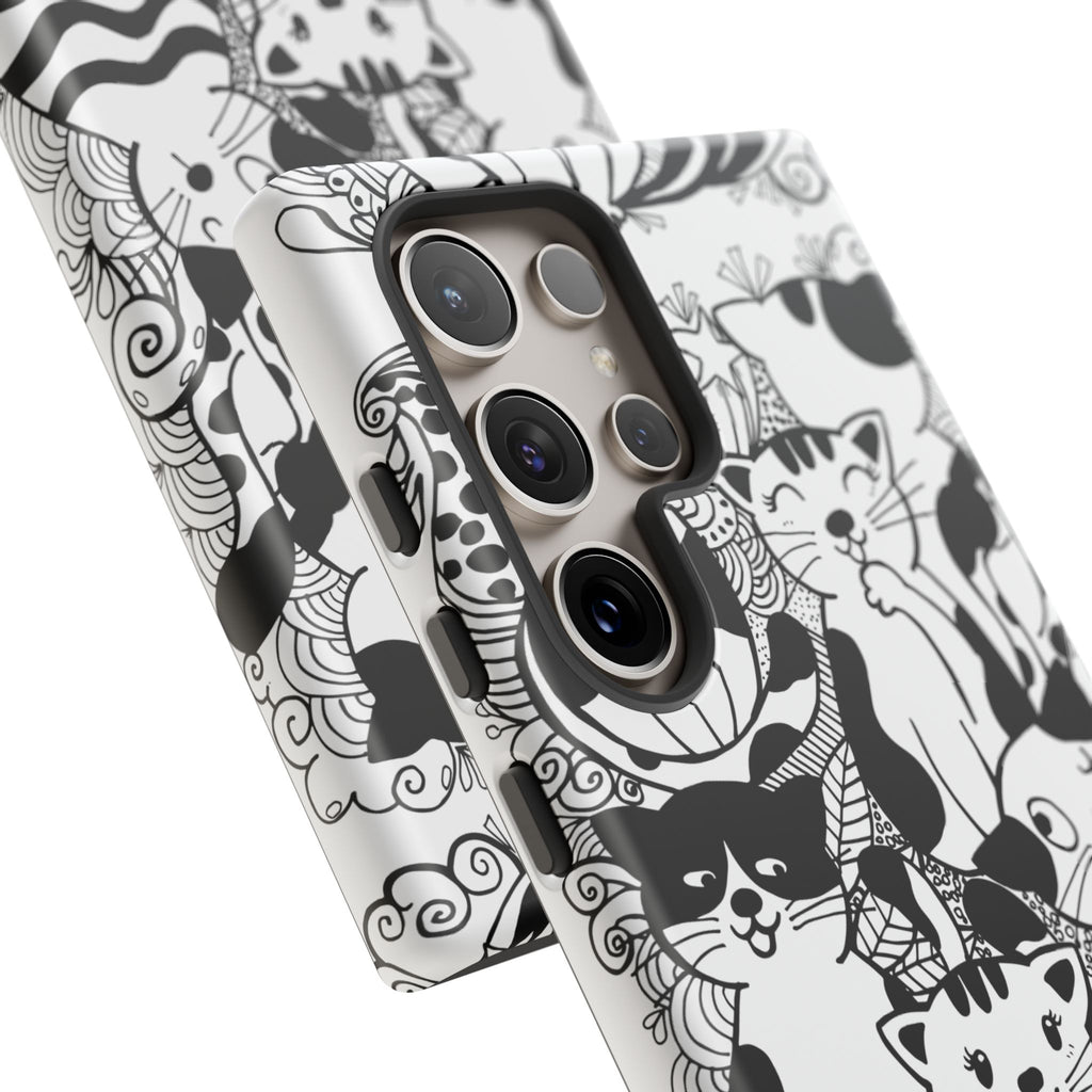 Cat-Themed Phone Case, Cute Cat Art, Pet Lover Gift, Birthday Present, Unique Cat Decor, Fun Tech Accessories, Animal Lover Case
